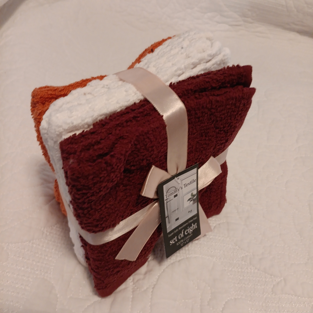 Towel Set - Red, Orange, and White